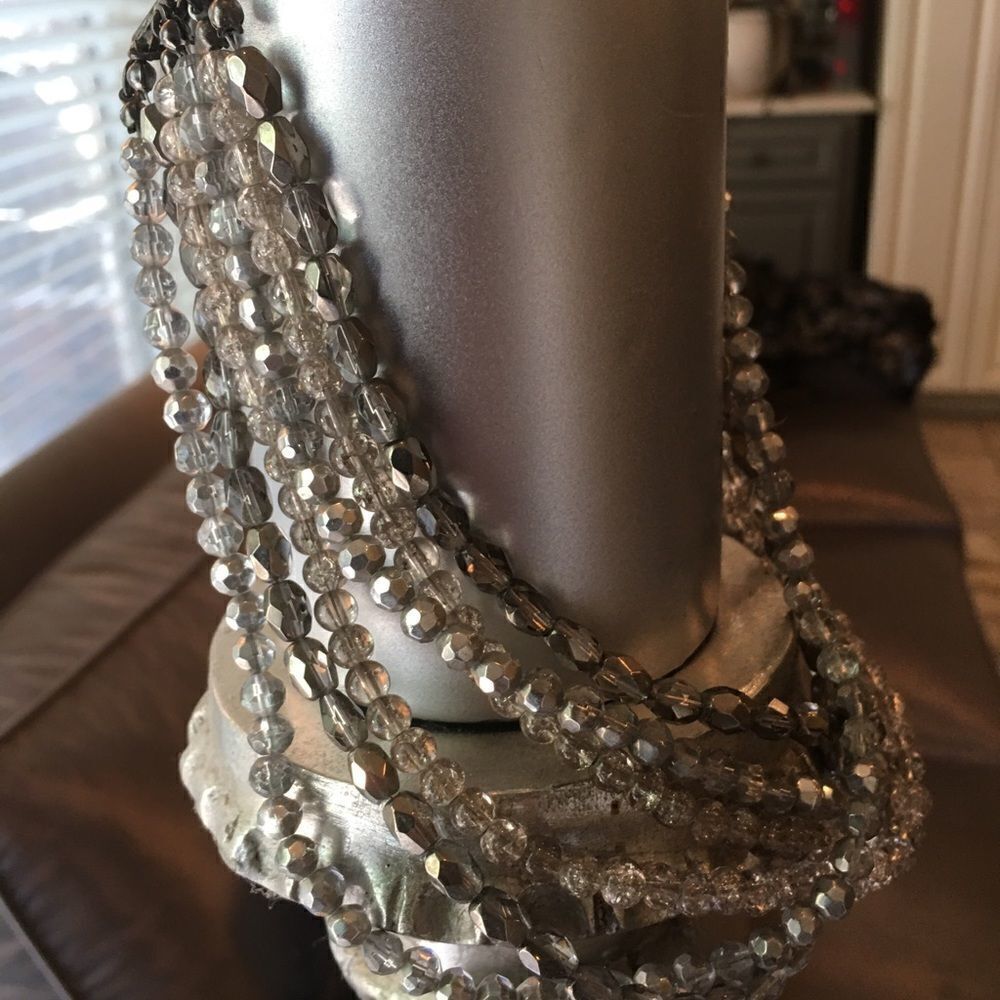 Gorgeous Multiple Silver Graystrand Necklace! - image 4